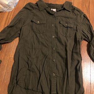 Army Green Quarter sleeve button up